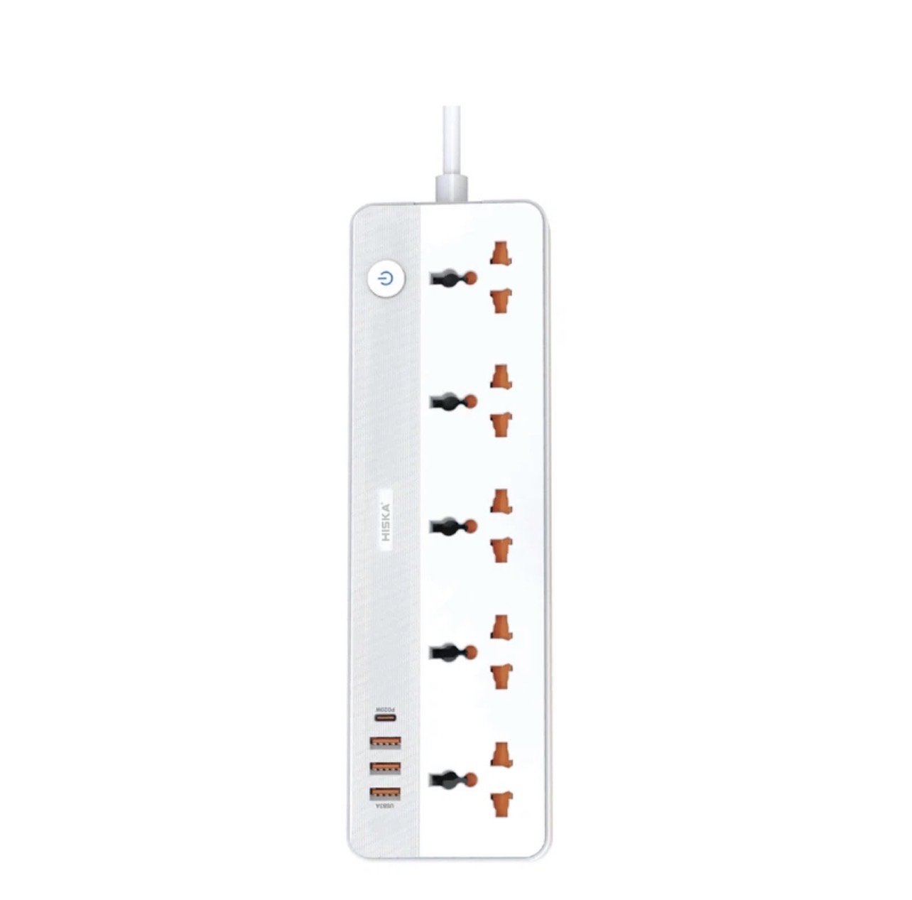 چندراهی برق هیسکا مدل CH-5517EU با کابل ۲ متری و شارژر USB